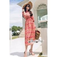 ราคา ฟรี EMS ชุดเดรสยาว งานป้าย Lady Ribbon Thailand เสื้อผ้าแฟชั่นผู้หญิง Dress Size /L สีแดง พร้อมส่งสวยเหมือนแบบ (1082252277)