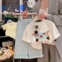 ราคา ร้านค้าเสื้อยืดแขนสั้นสุนัขดัชชุนลายสก๊อตกางเกงสูทลําลองพิมพ์2025สาวชุดสองชิ้น 0425ที1 (27284923064)