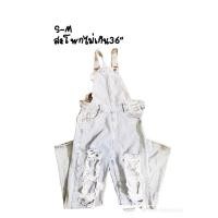 ราคา Usedเอี๊ยมยีนส์ขายาวแต่งขาดสีซีด (25470572446)