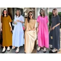 ราคา เดรสคอกลมแขนสั้น ทรงปล่อยแบบ oversize ชุดสาวอวบ มีกระเป๋าข้าง2ข้าง ผ่าข้าง ผ้ายืดเนื้อดีใส่สบาย ใส่คลุมท้องได้ (25666875246)