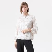 ราคา ESPADA เสื้อเบลาส์คอจีน แขนยาว ผู้หญิง สีเบจ | Long Sleeve Blouse Mandarin Collar | 04793 (43402259656)