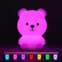 ราคา Mini Bear Night Lamp Soft Silicone Light Cute Bunny Night Light Battery Colorful Gift Kids Christmas Bedroom Nightlight (26214064622)