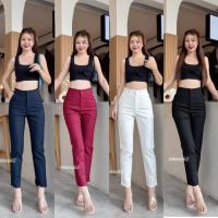 ราคา กางเกงขา8ส่วนทรงเดฟซิปตะขอหน้าผ้าดับเบิ้ลทวิล37“S-XL (41254004416)