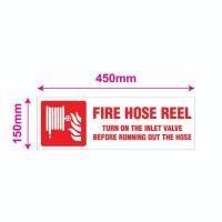 ราคา FIRE REEL - TURN ON THE INLET VALVE BEFORE RUNNING OUT HOSE SIGNAGE 450mm x 150mm (26487956862)