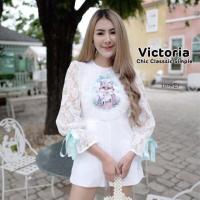 ราคา จั้มสูทขาสั้น มาในลายน้องหมาป่าสุดฮิต ช่วงแขนแต่งลูกไม้ฉลุ พร้อมคาดโบว์สีฟ้า (2812830452)