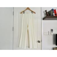 ราคา กางเกงขายาวขาม้าเอวสูงเอวจั๊มสีครีมผ้านิ่ม (6679100982)