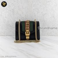 ราคา Gucci Black Leather Mini Web Chain Sylvie Shoulder Bag มือสอง ก่อนสั่งซื้อทักแชทก่อนนะคะ (44351294654)