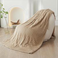 ราคา 5ฟุต (150*200ซม.) Nano blanket เนื้อนุ่มละเอียด ผ้าห่มนาโน ลายริ้ว สีล้วน (24753375224)