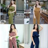 ราคา จั้มสูทขายาวอัดพลีทเกาะอก (2890441229)