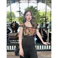 ราคา จั้มยาว จั้มขายาว จั้มสีดำ ผ้าทอ lala belle จั้มสูทขายาว สีดำ ชุดออกงาน ชุดใส่ทำงาน ชุดไปงาน ชุดสวย งานป้าย แขนสั้น (23919303343)