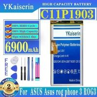 ราคา YKaiserin 6900mAh C11P1903 เปลี่ยนแบตเตอรี่สำหรับ ASUS ROG 3 ROG3 โทรศัพท์มือถือ ZS661KS แบตเตอรี่ (26905688247)