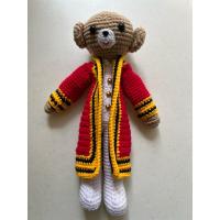 ราคา ตุ๊กตาถักโครเชต์,ตุ๊กตาถักหมี,ตุ๊กตารับปริญญา,ขนาดสูง 11 นิ้ว (24211469733)