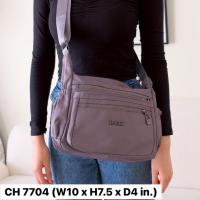 ราคา Lingky กระเป๋าสะพายข้าง ผ้าไนล่อนอย่างดี ไซส์ 10" มีทั้งหมด 5 ซิป เหมาะกับทุกโอกาส (CH 7704) (43458772876)