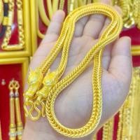 ราคา สร้อยคอสี่เสาหัวมังกร ความยาว24นิ้ว สวมหัวได้ ทองไมครอม เศษทองแท้ หนัก 10 บาท (28178895197)