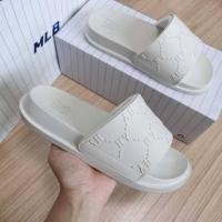 ราคา พร้อมส่งไซส์25cm/39eu MLB Chunky Mound Dia Monogram รองเท้าแตะสีขาวครีม ลาย NY นูนแบบ 3D หลังสายคาดบุฟองน้ำ (18460444146)