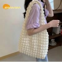 ราคา Sharara Must - Have Cloud style Japanese - Korean - style Solid Color Nylon Tote Bag for Women 2025 Large Capacity with Pleats, Underarm and Shoulder Carry Options, Ideal for Colle (24140918205)