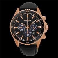 ราคา Seiko Chronograph Solar นาฬิกาข้อมือผู้ชาย สายหนังแท้ รุ่น SSC448P1,SSC448P (6429264115)