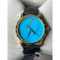 ราคา GUCCI G Timeless Coral Blue Dial Leather Strap Men’s Watch 38 mm YA12646 (40952446425)