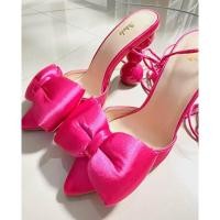 ราคา ส้นสูงสีชมพูโบว์ซาติน size 37 ✨มือสองใหม่มาก✨ (25868916343)
