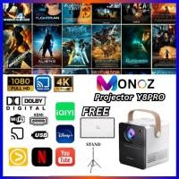 ราคา NEW MONOZ Projector Y8 Pro มินิโปรเจ็กเตอร์แบบพ 4K ultra HD หน้าจอขนาดใหญ่ 150 นิ้ว 5800 ลูเมน ใช้งานง่ายสำหรับธุรกิจและ (29014285569)