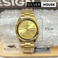 ราคา นาฬิกา us submarine ผู้ชาย นาฬิกาสแตนเลสติล US SUBMARINE ระบบควอทซ์ มีวันที่ กันน้ำ สายสีทอง (28322836207)