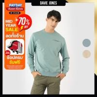 ราคา DAVIE JONES เสื้อสเวตเตอร์ พิมพ์ลาย Graphic Regular Fit Sweater SW0065 สีฟ้าอมเทา กากี (26818124255)
