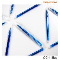 ราคา ปากกาสีน้ำเงิน หมึกน้ำมัน หัวปากกา 0.5 mm. Pencom OG01-BL ปากกาหมึกน้ำมันแบบปลอกน้ำเงิน (29583478950)