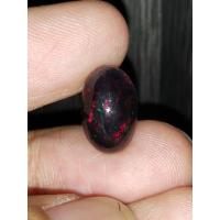 ราคา Natural Black Opal Kalimaya 13.5x9x6 mm 3.7 Ct Solid Black Embers Super Oval Cabochon รหัส 1089 (43155756845)