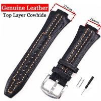 ราคา 15 มม.สายนาฬิกาหนังแท้คลาสสิกสําหรับ Seiko Sportura Series SNL017P1 SNL021P1 SNA595P2 Top Layer หนังวัว Watchbands สร้อยข้อมือผู้ชายผู้หญิงเข็มขัดข้อมือ (25677285191)