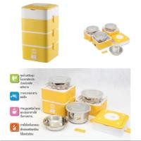 ราคา HOUSE WORTH ปิ่นโตไฟฟ้า อเนกประสงค์ สีเหลือง รุ่น HW-ST01M HW-ST01BR ความจุ 2.2 ลิตร กำลังไฟ 280 วัตต์ (15175045609)