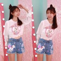 ราคา กางเกงยีนส์ขาสั้น ยูนิคอร์น งานป้าย แบรนด์ Macaron (1268407926)