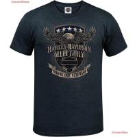 ราคา ปกติ เสื้อยืดลำลอง Harley-Davidson Military - Men's T-Shirt - Overseas Tour Veterans Support Sports T-shirt ผ้าฝ้ ✨ (25587704261)