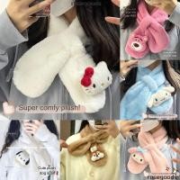 ราคา SANRIO ดอกกุหลาบ ผ้าพันคอตุ๊กตาฤดูหนาว,ผ้าพันคอ ซานริโอ การ์ตูนอบอุ่น,สีทึบน่ารัก สวัสดี คิตตี้ หนาผ้าคลุมไหล่ห่อผู้ใหญ่ (26064096995)