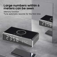 ราคา ❤ Temoo 3 In 1 Charger LED Electric Alarm Digital Thermometer HD Mirror Clock 10W Charger For Ios (27352548112)