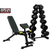 ราคา Altrom Sport AM-021DZK + Set 72 kg สีดำ ม้านั่งออกกำลังกาย รวมชุดดัมเบลพร้อมชั้นวาง 72 kg สีดำ (28725256067)