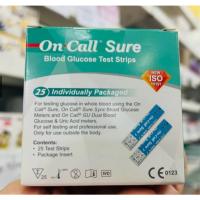 ราคา แผ่นตรวจน้ำตาล On Call Sure 25 test สตริปตรวจเบาหวาน on call sure เยอรมัน (41251419291)