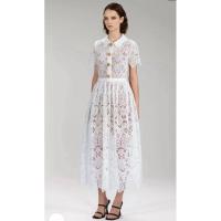 ราคา เดรสลูกไม้ยาว แต่งเข็มขัด สีขาว แบรนด์ Self portrait style (41650467935)