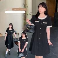 ราคา [ อกถึง 54" ] : PMP2324 : พรีออเดอร์ เสื้อผ้าไซส์ใหญ่ คนอ้วน สาวอวบ ชุดเดรสดำคอกลม กระโปรงทรงเอ แต่งลูกไม้น่ารักๆ (29114898262)