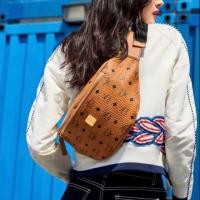 ราคา New MCM Stark Belt Bag Visetos Medium ของแท้ 100% สีออริ (2460228340)