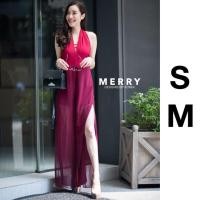 ราคา งานป้าย : จั๊มสูทขายาว แต่งคอวีคล้องคอ ด้านหลังเปิดโล่งโชว์งานผิว ช่วงล่างเปนผ้าชีฟอง มี 2 สี (947389495)