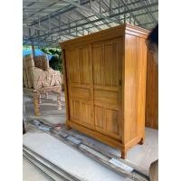 ราคา ตู้เสื้อผ้าไม้สักบานเลื่อน ส่งฟรี❌ยกเว้นภาคใต้ (10119332012)