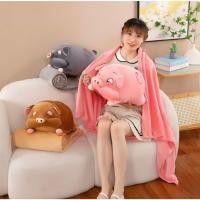 ราคา หมอนผ้าห่มตุ๊กตาหมูน้อยน่ารัก พร้อมผ้าห่มในตัว ขนาด100*150ซม./3.5ฟุต ครบจบในชิ้นเดียว (26773477864)