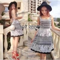 ราคา เดรสแขนกุดผ้าลูกไม้สีขาวดำสไตล์แบรนด์ Vatanika (117048668)