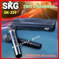 ราคา SKG ชุดไมโครโฟนไร้สาย พร้อมเครื่องรับสัญญาณ รุ่น SK-329 หรือ SK-328 Wireless Microphone ไมโครโฟน ไมค์คู่ (13193128139)