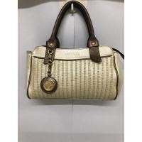 ราคา กระเป๋ามือสอง ของแท้ ANNE KLEIN NEW YORK สีครีม-น้ำตาล หนังแท้ ขนาด 11 นิ้วครึ่ง พร้อมส่ง (18904169060)