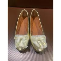 ราคา COACH ballerina flat shoe in gold size 11 (29317289597)