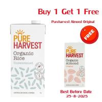 ราคา PureHarvest Organic Rice Milk Unsweetened 1 Liter เพียวฮาร์เวสต์ ออร์กานิค ไรซ์ มิลค์ เครื่องดื่มจากข้าวหวานน้อย 1 ลิตร (25915024906)