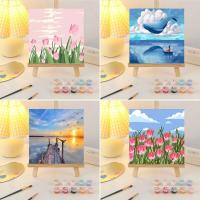 ราคา ส่งจากไทย✅ DIY ภาพวาดสีน้ำมันตามตัวเลข ภาพวาดสีน้ำมันตามตัวเลข ระบายสีภาพวาดสีน้ำมัน ฝึกระบายสี ฝึกวาดภาพ วาดภาพทิวทัศน์ (22790736667)