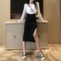 ราคา cici(พร้อมส่ง)(3215)กระโปรงไหมพรม แหวกข้าง ผ้านิ่มยืดได้ (8170225180)
