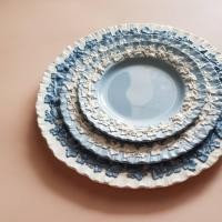 ราคา จานสวยวินเทจแท้จากอังกฤษ Wedgwood Embossed Queen's Ware Plate (29761941929)